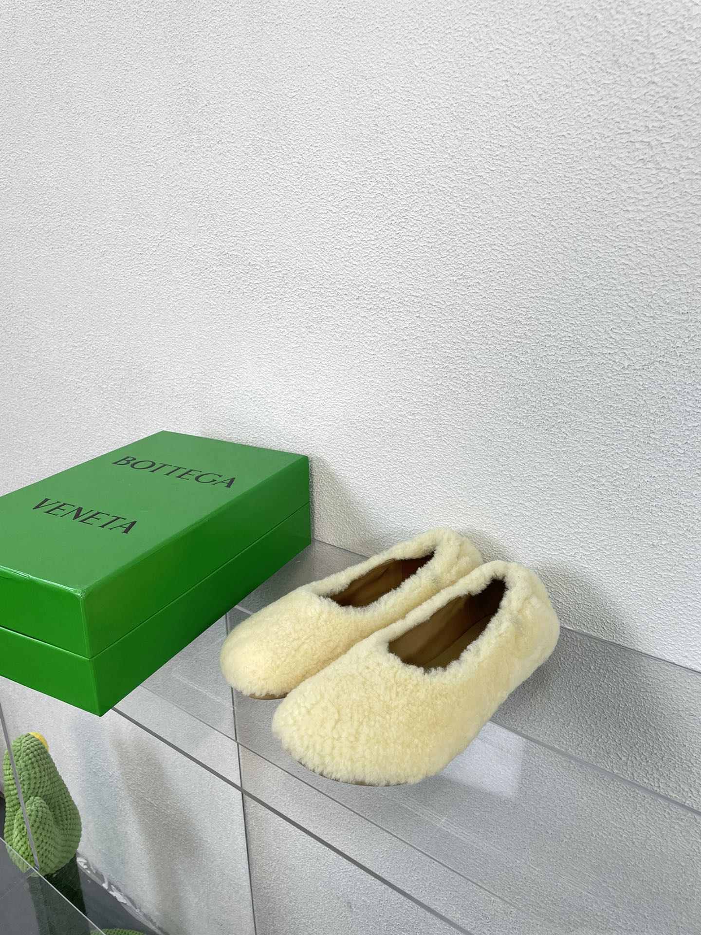 ATOMIC SHEARLING BALLERINA FLATS LIGHT YELLOW