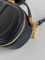 SIGNATURE 18 OVAL BAG IN BLACK CALFSKIN