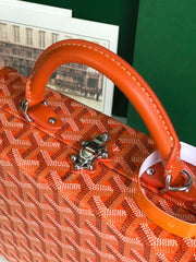 GRAND HÔTEL TRUNK BAG 24 IN ORANGE GOYARDINE CANVAS AND CALFSKIN