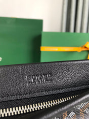 CONTI POUCH 24 IN BLACK LAMBSKIN AND GOYARDINE CANVAS