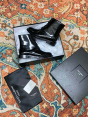 SL ARMY LACED BOOTS BLACK CALFSKIN