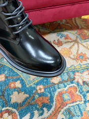 SL ARMY LACED BOOTS BLACK CALFSKIN