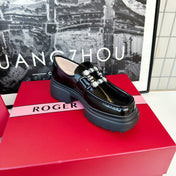 VIV' RANGERS LOAFERS IN BLACK SHINY CALFSKIN STRASS BUCKLE