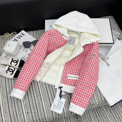 MONCLER 25S TWEED DOWN HOODED JACKET 255