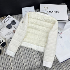 MONCLER 25S TWEED DOWN HOODED JACKET 256