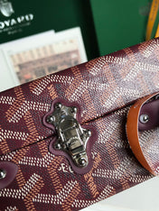 GRAND HÔTEL TRUNK BAG 24 IN BURGUNDY RED GOYARDINE CANVAS AND CALFSKIN