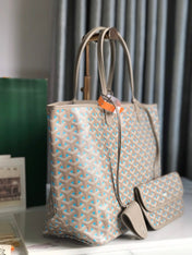 SAINT LOUIS PM 34 IN GREY MIX BLUE GOYARDINE CANVAS AND CALFSKIN