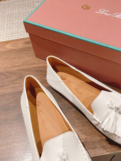 LP DOT SOLE WALK LOAFERS WHITE DEERSKIN