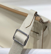 HM JYPSIERE SHOULDER BAG 23 IN BEIGE CALFSKIN SILVER HARDWARE