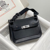 HM JYPSIERE SHOULDER BAG 23 IN NAVY BLUE CALFSKIN SILVER HARDWARE