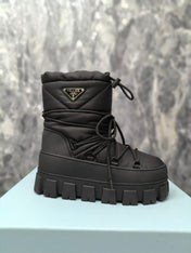 PRA RE-NYLON GABARDINE APRÈS SKI BOOTIES BLACK