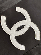 CC TRAVEL BAG 45 IN BLACK CANVAS WITH WHITE LOGO