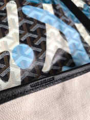 SAINT LOUIS GM BAG 40 IN BLUE LETTRES CAMOUFLAGE GOYARDINE CANVAS