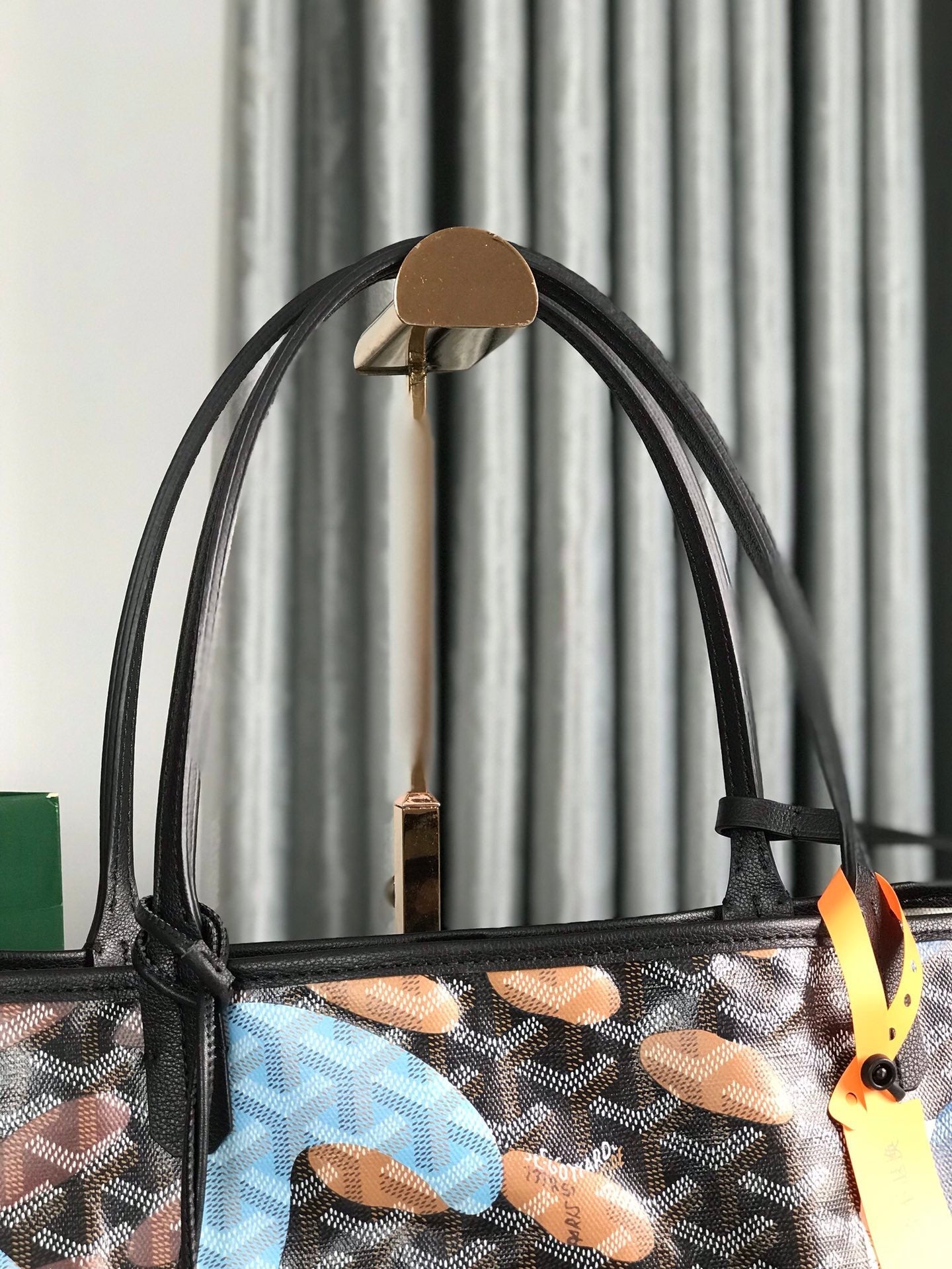 SAINT LOUIS GM BAG 40 IN BLUE LETTRES CAMOUFLAGE GOYARDINE CANVAS