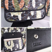 SAINT LOUIS GM BAG 40 IN GREEN LETTRES CAMOUFLAGE GOYARDINE CANVAS