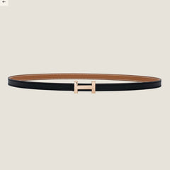 HM FOCUS BUCKLE & REVERSIBLE BLACK AND TAWNY BROWN LEATHER STRAP 13MM COPPER HARDWARE