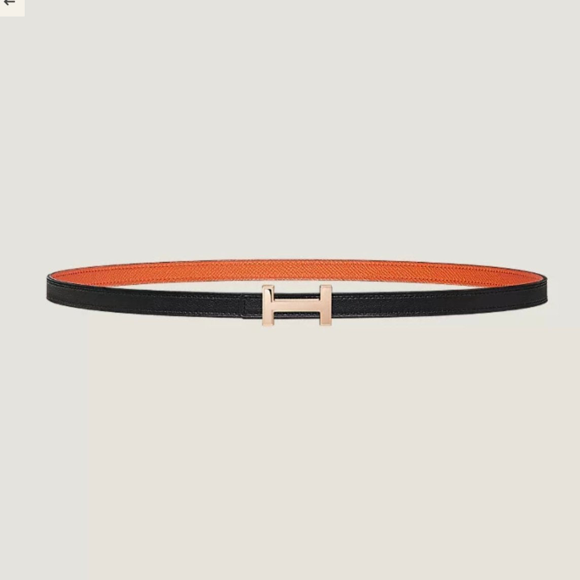HM FOCUS BUCKLE & REVERSIBLE BLACK AND ORANGE LEATHER STRAP 13MM COPPER HARDWARE
