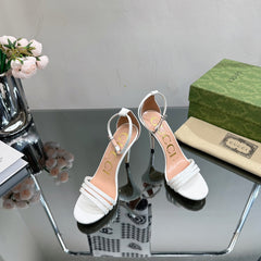 GG 105 HIGH HEEL SANDAL WHITE LAMBSKIN