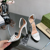 GG 105 HIGH HEEL SANDAL WHITE LAMBSKIN