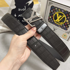LV 25S BELT 38 MM IN BLACK CALFSKIN 593269