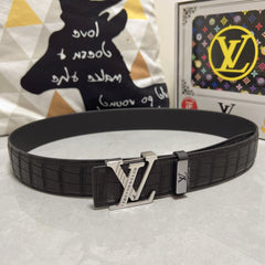 LV 25S BELT 38 MM IN BLACK CALFSKIN 593269