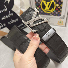 LV 25S BELT 38 MM IN BLACK CALFSKIN 593269
