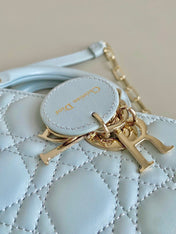 D-JOY BAG 22 IN LIGHT BLUE LAMBSKIN
