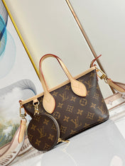 NEVERFULL BB 24 BROWN MONOGRAM CANVAS AND LEATHER TRIM GOLD HARDWARE