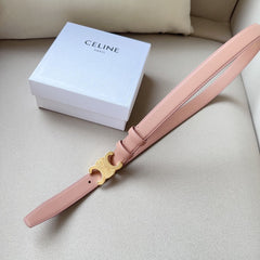 Medium Triomphe Belt 25mm Flamingo Calfskin Ghw