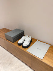 BALENCIAGA 25S LOAFERS IN WHITE CALFSKIN