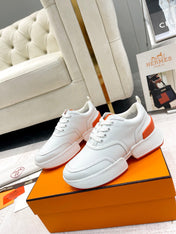 GIGA SNEAKER IN WHITE STITCHED MESH AND CALFSKIN