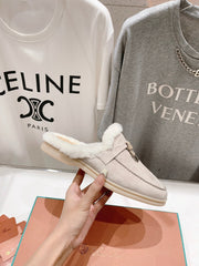 LP CHARMS WALK BABOUCHE LOAFERS CREAMY WHITE FLEECE