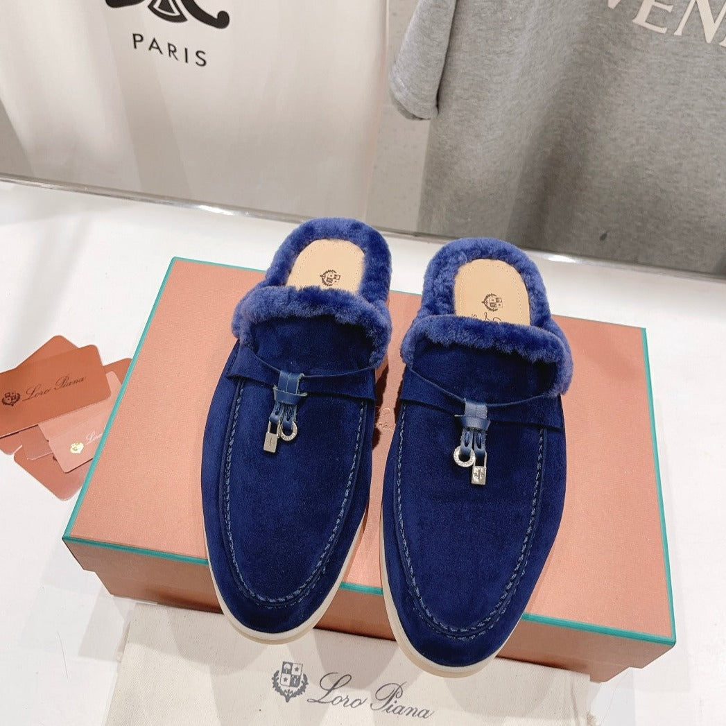 LP CHARMS WALK BABOUCHE LOAFERS NAVY FLEECE