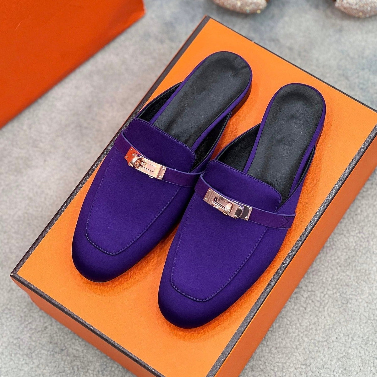 0Z Mule Violet Silk Thick Cloth/Sheepskin