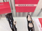 TRÈS VIVIER MARY JANE BLACK PATENT CALFSKIN CRYSTAL BUCKLE