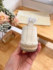 Loew Anagram Espadrille Ivory Black Leather