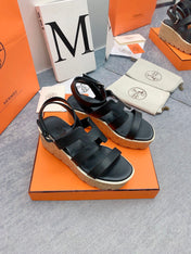 HAVANE 30 SANDAL IN BLACK CALFSKIN