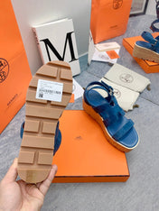 HAVANE 30 SANDAL IN CLASSIC BLUE SUEDE