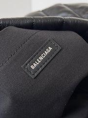 MONACO BAG 32 IN BLACK QUILTED THIN CALFSKIN SILVER HARDWARE