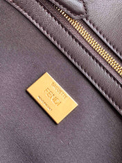 Fend Baguette 24 Brown FF Jacquard Fabric Bag Ghw