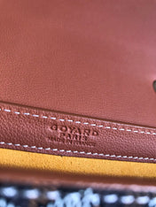 233 BAG 25 IN TAN CALFKIN AND BLACK GOYARDINE CANVAS