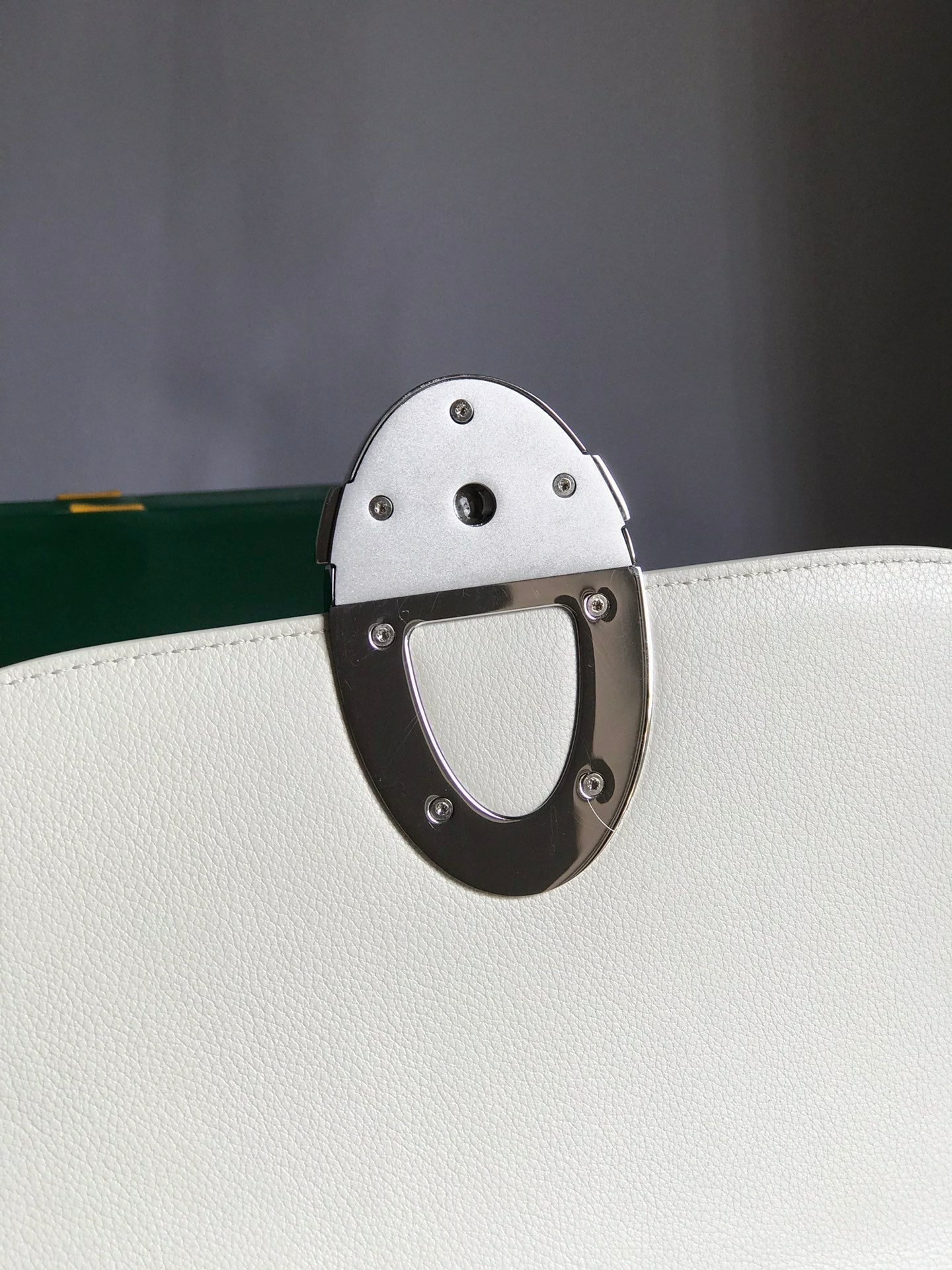 233 BAG 25 IN WHITE CALFKIN AND GOYARDINE CANVAS