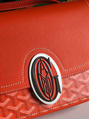 233 BAG 25 IN ORANGE CALFKIN AND GOYARDINE CANVAS