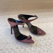 GAP CRYSTAL-BUCKLE SLIDE SANDALS IN SHIRAZ RED SILK