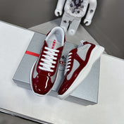 PRADA SNEAKERS IN BURDUNDY RED CALFSKIN AND MESH