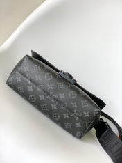 S-CAPE MESSENGER BAG 28 IN BLACK MONOGRAM ECLIPSE CANVAS