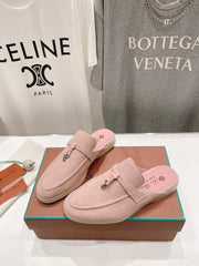 LP CHARMS WALK BABOUCHE LOAFERS PASTEL PINK SUEDE