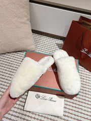 LP NATURAL WINTERCOZY WOOL WHITE SLIPPERS