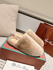 LP NATURAL WINTERCOZY WOOL ALMOND SLIPPERS