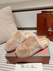 LP NATURAL WINTERCOZY WOOL ALMOND SLIPPERS